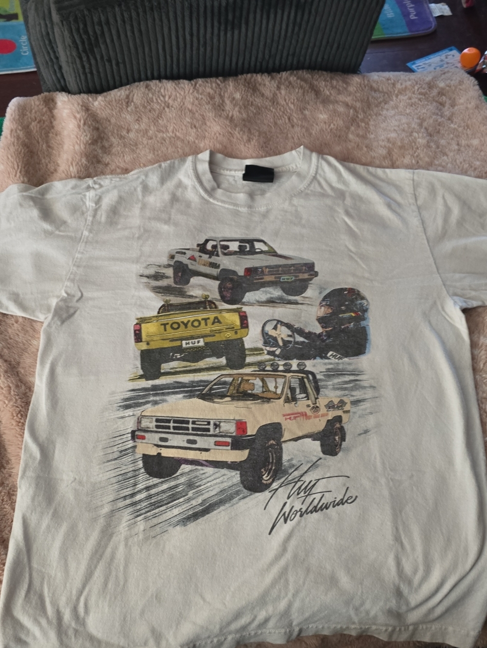 HUF Cream Toyota Truck Graphic Short Sleeve Tee - Multi-Color Print